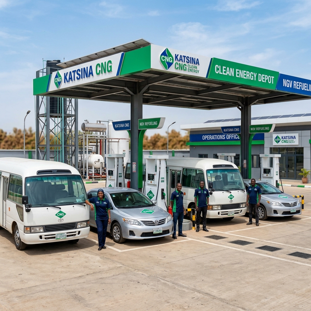 CNG fleet at a CityView refueling depot at dusk
